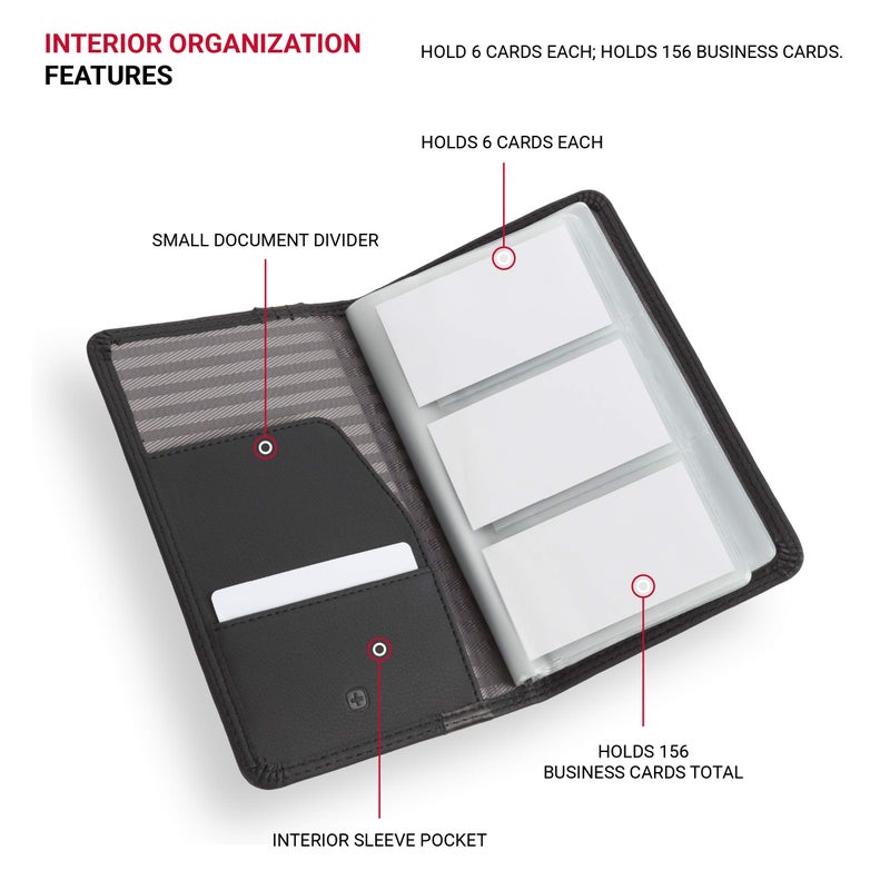 Wenger Luggage Diplomat Personal Card File 156, Black, One Size - Image 2